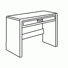 Beachcomber 42" Panel End Study Desk w/Pencil Drawer