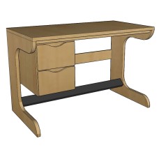 Aero Cantilever Study Desk w/2 Drawers, 42"W