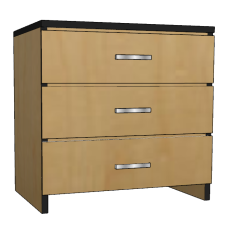 Contempo 3 Equal Drawer Chest, 30"W