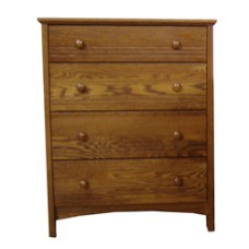 Shaker 4 Drawer Chest w/3 Equal Size Drawers & Smaller Top Drawer, 30"W