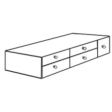 Shaker 4 Drawer Under Bed Unit w/Open Compartment, 81"W