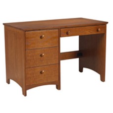 Shaker Panel End Pedestal Desk w/3 Equal Drawers & Pencil Drawer, 42"W