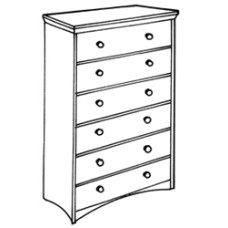 Shaker 6 Drawer Chest w/5 Equal Size Drawers & Smaller Top Drawer, 30"W