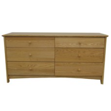 Shaker Dresser, 6 Equal Drawers, 3 Side by Side, 48"W