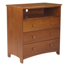 Shaker Media Chest w/3 Drawers & 1 Top Open Compartment, 36"W