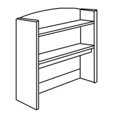 Shaker Double Shelf Carrel w/Open Back, 36"W