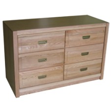 Woodcrest Dresser, 6 Drawers, 3 Side by Side, 60"W