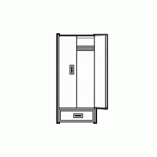 Woodcrest Double Door Wardrobe w/1 Bottom Drawer & Clothes Rod, 30"W, 60"H